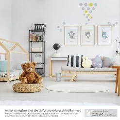 Wallsticker / Wandtattoo Kinderzimmer: A4-Bogen Mit Punkten & Vögelchen -Kullaloo kinderzimmer wanddeko set poster wandtattoos just be yourself 9 1