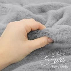 Kunstfell Grau / Platinum – 12 Mm Fluffy Rabbit ✶ FANTASTIC Furs -Kullaloo kunstfell grau platinum meterware fantastic furs fluffy rabbit 3