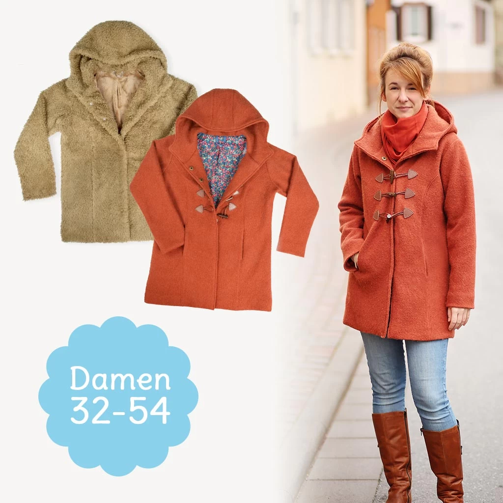 Kurzmantel Nähen Mit Schnittmuster Mantel "MISTY" Für Damen 1 Kurzmantel Nähen Mit Schnittmuster Mantel "MISTY" Für Damen