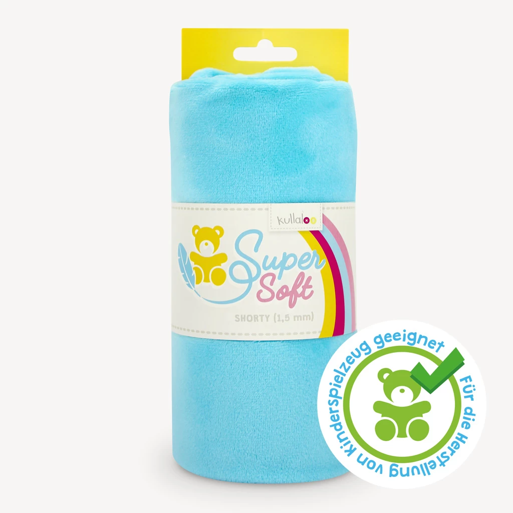 Plüschstoff Türkis – 1,5 Mm SuperSoft SHORTY 1 Plüschstoff Türkis – 1,5 Mm SuperSoft SHORTY