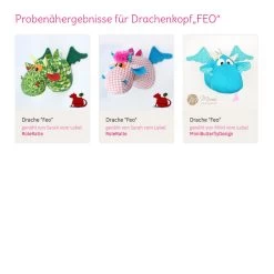 Doppelschnittmuster "FEO" Zum Plüschdrachen Nähen -Kullaloo naehanleitung drachenkopf feo probenaehergebnisse