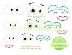 Schnittmuster Kuschelkopf "COOLER KULLER" Inkl. Stickdateien -Kullaloo naehen fuer kinder cooler kuller ebook mit stickgesichtern varianten