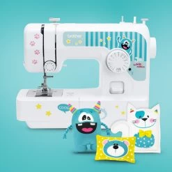 Nähmaschine Für Anfänger Brother J14s Kullaloo Edition Inkl. Fingerschutz Mit Anfänger-Nähset Und Stickerbogen