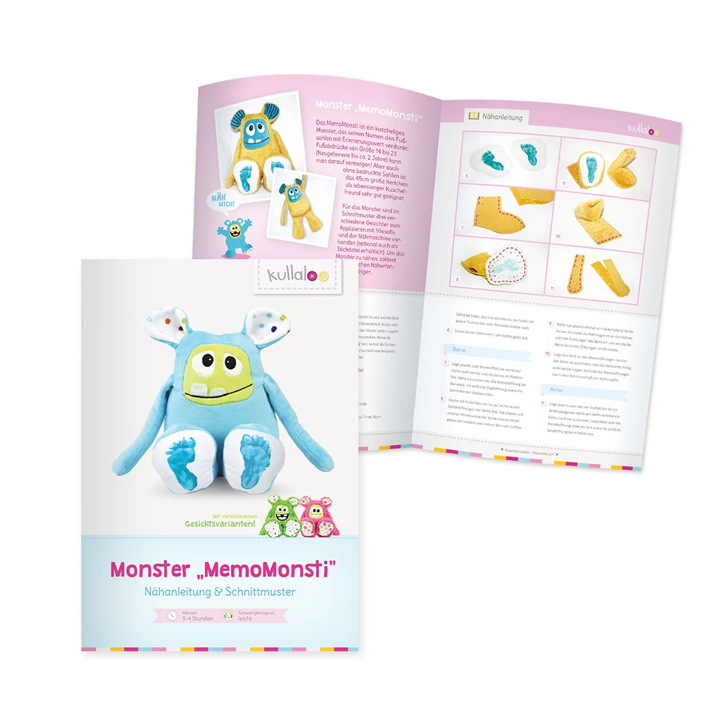 Nähset Zottelmonster "MemoMonsti" Grün + Schnitt 4 Nähset Zottelmonster "MemoMonsti" Grün + Schnitt – Bild 4