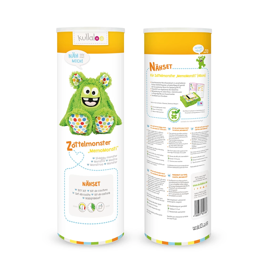 Nähset Zottelmonster "MemoMonsti" Grün + Schnitt 5 Nähset Zottelmonster "MemoMonsti" Grün + Schnitt – Bild 5