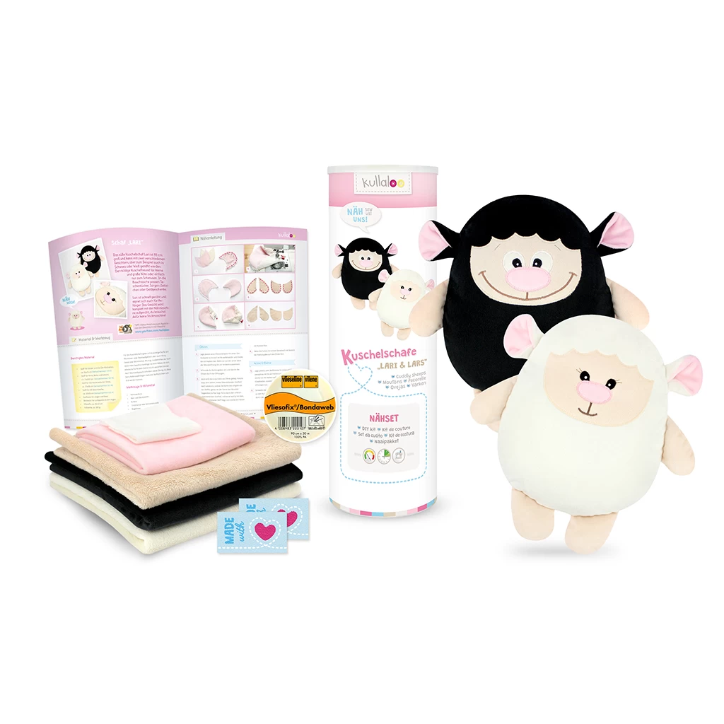 Doppel-Nähset Kuscheltier Schaf "LARI" In Weiß & Schwarz 2 Doppel-Nähset Kuscheltier Schaf "LARI" In Weiß & Schwarz – Bild 2
