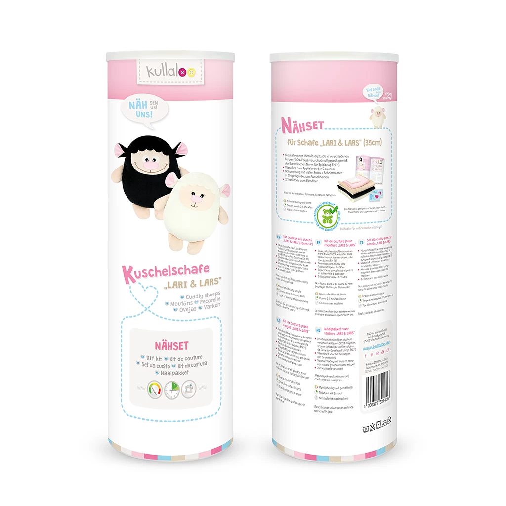 Doppel-Nähset Kuscheltier Schaf "LARI" In Weiß & Schwarz 4 Doppel-Nähset Kuscheltier Schaf "LARI" In Weiß & Schwarz – Bild 4