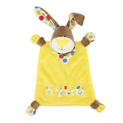 Nähset Schnuffeltuch Hase "KULIO" Braun / Gelb + Schnitt -Kullaloo naehset schnuffeltuch hase gelb huladots 3 20160520