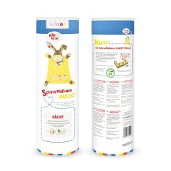 Nähset Schnuffeltuch Hase "KULIO" Braun / Gelb + Schnitt -Kullaloo naehset schnuffeltuch hase gelb huladots 4 20160520