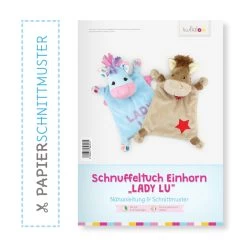 Einhorn Schnuffeltuch Nähen: Papierschnittmuster Einhorn / Pferd "LADY LU"