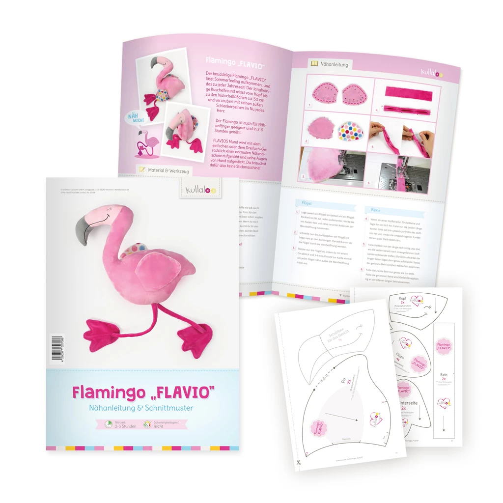 Schnittmuster Set: Flamingo FLAVIO, Einhorn Schnuffeltuch LADY LU Und Kuschelmonster MEMO MONSTI 2 Schnittmuster Set: Flamingo FLAVIO, Einhorn Schnuffeltuch LADY LU Und Kuschelmonster MEMO MONSTI – Bild 2