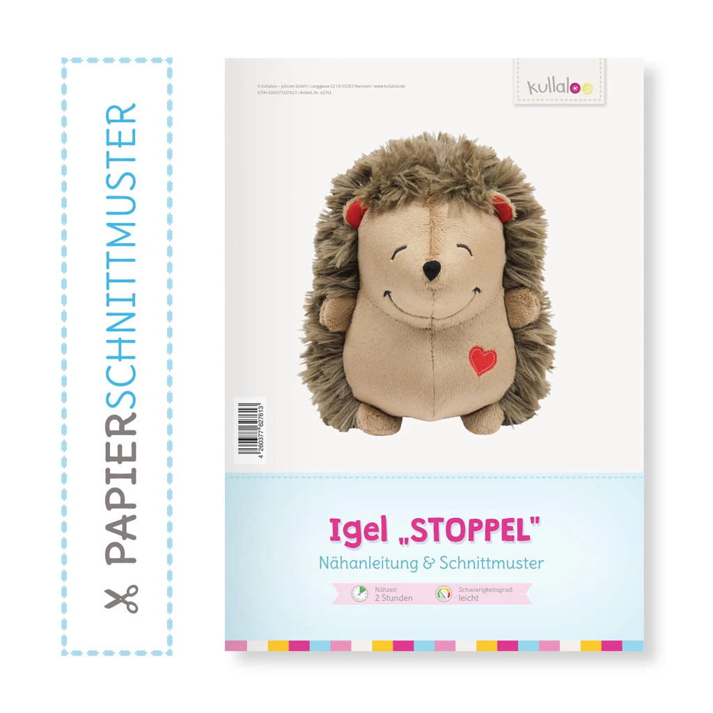 Igel Nähen Mit Papierschnittmuster "STOPPEL" 1 Igel Nähen Mit Papierschnittmuster "STOPPEL"