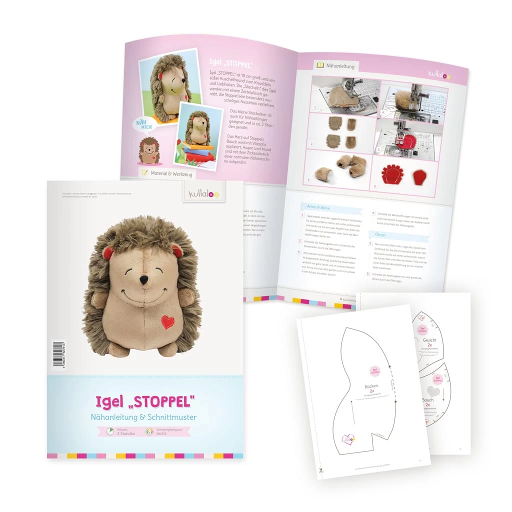 Igel Geschenkset: Papierschnittmuster + Zwei Plüschs In Geschenkbox 3 Igel Geschenkset: Papierschnittmuster + Zwei Plüschs In Geschenkbox – Bild 3