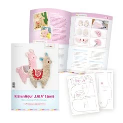 Lama Nähen Mit Papierschnittmuster "LALA" Lama Kissenfigur -Kullaloo papierschnittmuster lama kissenfigur naehanleitung 2 3