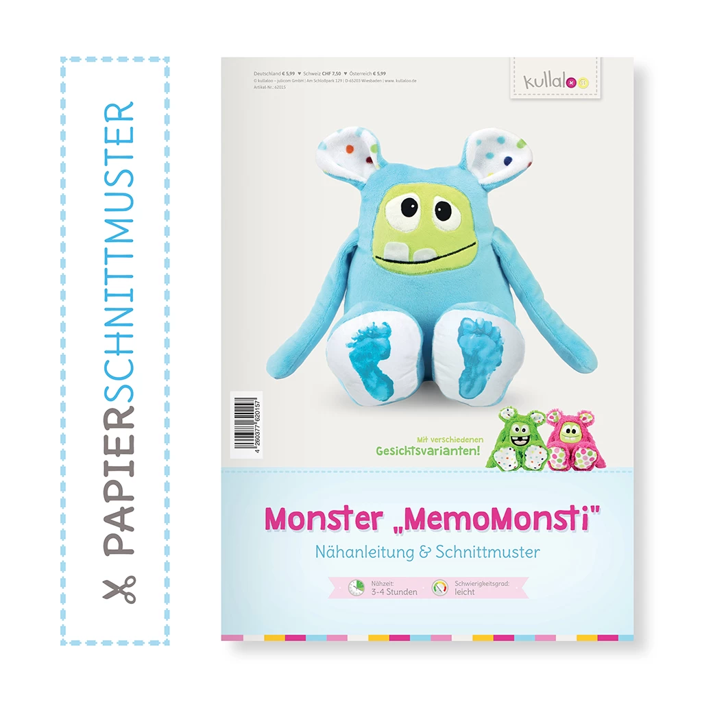 Papierschnittmuster Monster „MemoMonsti“ 1 Papierschnittmuster Monster „MemoMonsti“