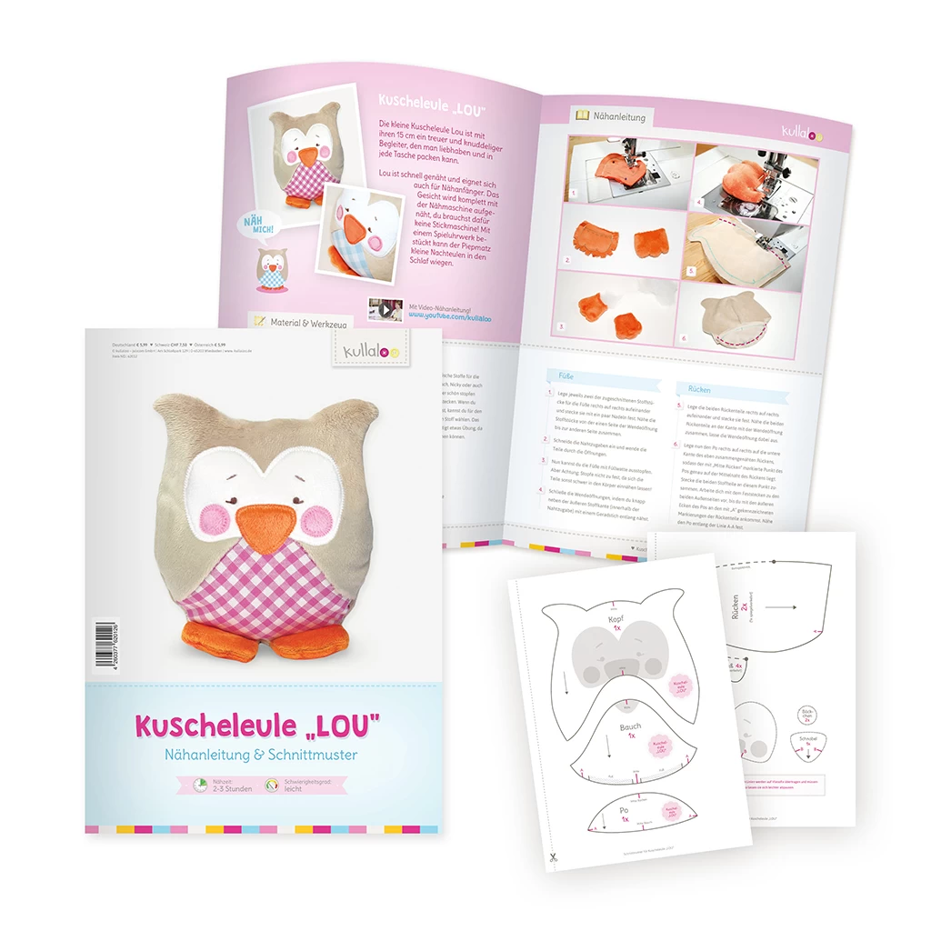 Nähanleitung Eule: Papierschnittmuster "LOU" 2 Nähanleitung Eule: Papierschnittmuster "LOU" – Bild 2