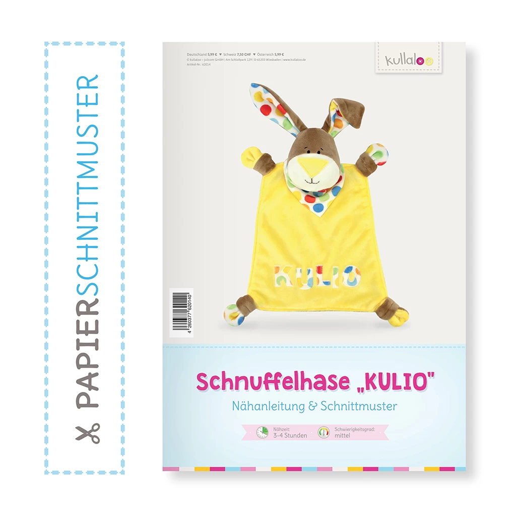 Schnuffelhase Nähanleitung: Papierschnittmuster "KULIO" 1 Schnuffelhase Nähanleitung: Papierschnittmuster "KULIO"