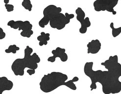 SHANNON Plüsch Kuhfell-Muster Schwarz / Weiß – 3 Mm Flor – 0,5m