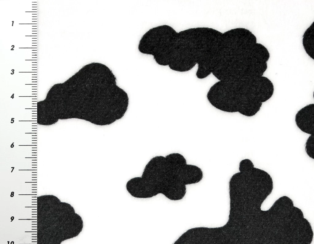 SHANNON Plüsch Kuhfell-Muster Schwarz / Weiß – 3 Mm Flor – 0,5m 3 SHANNON Plüsch Kuhfell-Muster Schwarz / Weiß – 3 Mm Flor – 0,5m – Bild 3