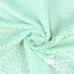 Plüsch Glitzer Stoff Meterware Helles Mint – 2 Mm SuperSoft SPARKLE