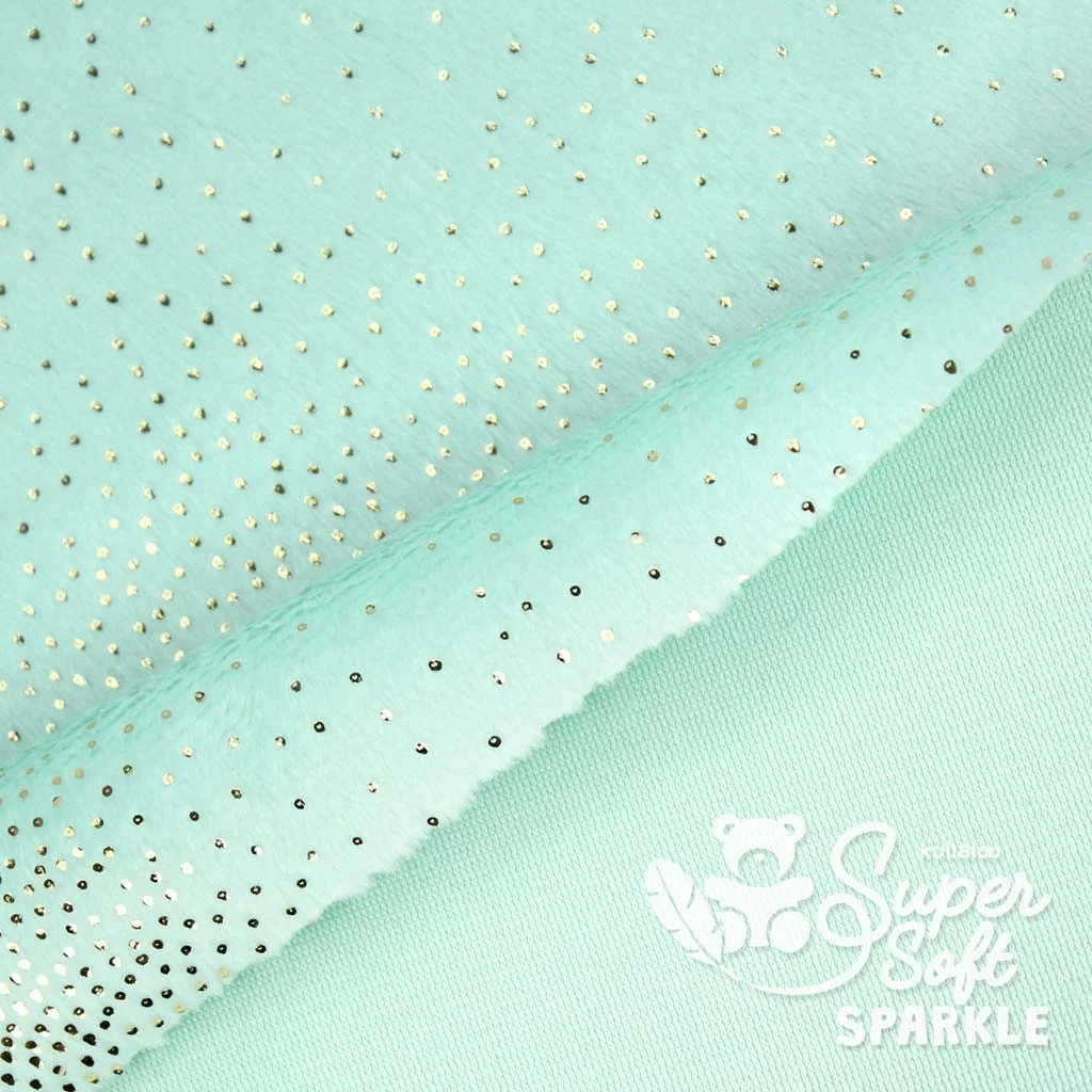 Plüsch Glitzer Stoff Meterware Helles Mint – 2 Mm SuperSoft SPARKLE 2 Plüsch Glitzer Stoff Meterware Helles Mint – 2 Mm SuperSoft SPARKLE – Bild 2