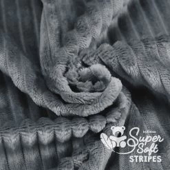 Streifen Minky Stoff Dunkelgrau (aschgrau) – 5 Mm SuperSoft STRIPES