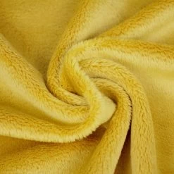 PlushMinky™ Minky Stoff Senfgelb ("Spicy Mustard") – 3 Mm Flor – 0,5m -Kullaloo plush minky spicy mustard 3