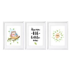 Bilder Babyzimmer: A4 Poster 3er-Set Mit Eulen Mama & Baby -Kullaloo poster 3er set eulen illustration 11