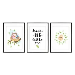 Bilder Babyzimmer: A4 Poster 3er-Set Mit Eulen Mama & Baby -Kullaloo poster 3er set eulen illustration 3