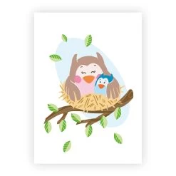 Bilder Babyzimmer: A4 Poster 3er-Set Mit Eulen Mama & Baby -Kullaloo poster 3er set eulen illustration 4