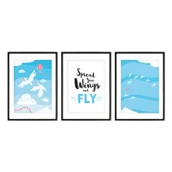 Poster Für Babyzimmer: A4 3er-Set Mit Gänse Illustration Und Spruch "Spread Your Wings And Fly" 15 Poster Für Babyzimmer: A4 3er-Set Mit Gänse Illustration Und Spruch "Spread Your Wings And Fly" -Kullaloo poster 3er set gaense illustration 3