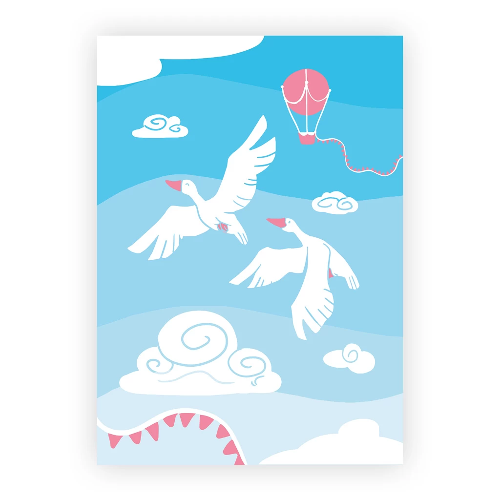 Poster Für Babyzimmer: A4 3er-Set Mit Gänse Illustration Und Spruch "Spread Your Wings And Fly" 8 Poster Für Babyzimmer: A4 3er-Set Mit Gänse Illustration Und Spruch "Spread Your Wings And Fly" – Bild 8