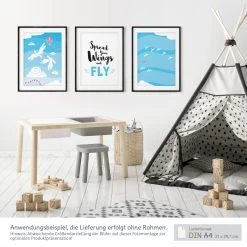 Poster Für Babyzimmer: A4 3er-Set Mit Gänse Illustration Und Spruch "Spread Your Wings And Fly" 12 Poster Für Babyzimmer: A4 3er-Set Mit Gänse Illustration Und Spruch "Spread Your Wings And Fly" -Kullaloo poster 3er set gaense illustration 8