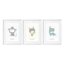 Poster Kinderzimmer Skandinavisch: A4 3er-Set Mit Affe, Hase Und Dinosaurier -Kullaloo poster 3er set just be yourself 5