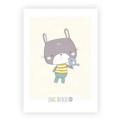 Skandinavische Kinderzimmer Deko: A4 4er-Posterset Mit Affe, Hase, Dinosaurier Und Spruch -Kullaloo poster 4er set just be yourself 10