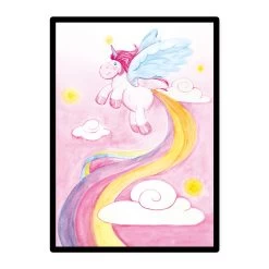 A3 Babyzimmer Poster: Aquarell Einhorn "LADY LU" -Kullaloo poster A3 einhorn regenbogen aquarell 2