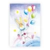 A3 Kinderzimmer Poster: Aquarell "Hase Mit Ballons Im Weltraum"