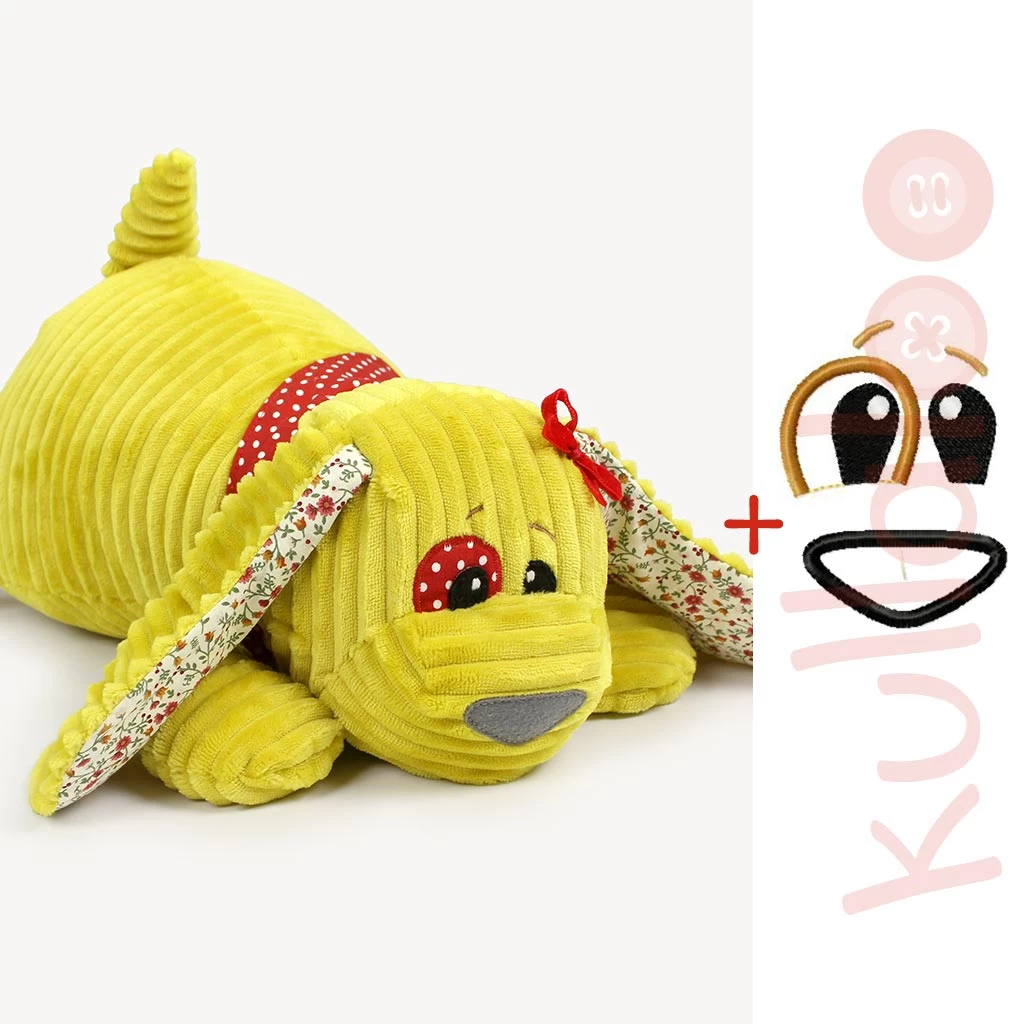 Schnittmuster Hund "WUFFL" Inklusive Stickdatei Für Das Gesicht 1 Schnittmuster Hund "WUFFL" Inklusive Stickdatei Für Das Gesicht