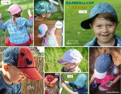 Schnittmuster Baseballkappe "HAPPY" Für Kinder & Erwachsene -Kullaloo schnittmuster basecap happy kinder probenaehergebnisse