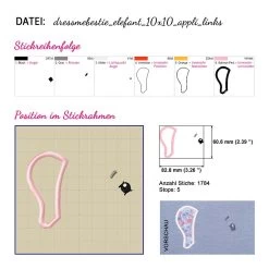 Ebook ELEFANT EDDY ✚ Stickdateien (ohne Kleidung) ♥ Dress Me Bestie Serie -Kullaloo schnittmuster dressmebestie elefant stickdateien 4