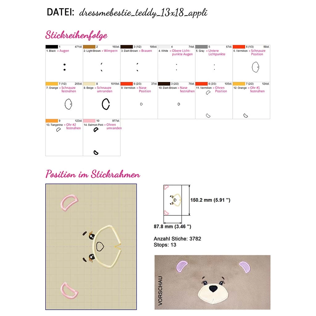 Nähanleitung BÄR BETSY ✚ Stickdateien (ohne Kleidung) ♥ Dress Me Bestie Serie 9 Nähanleitung BÄR BETSY ✚ Stickdateien (ohne Kleidung) ♥ Dress Me Bestie Serie – Bild 9