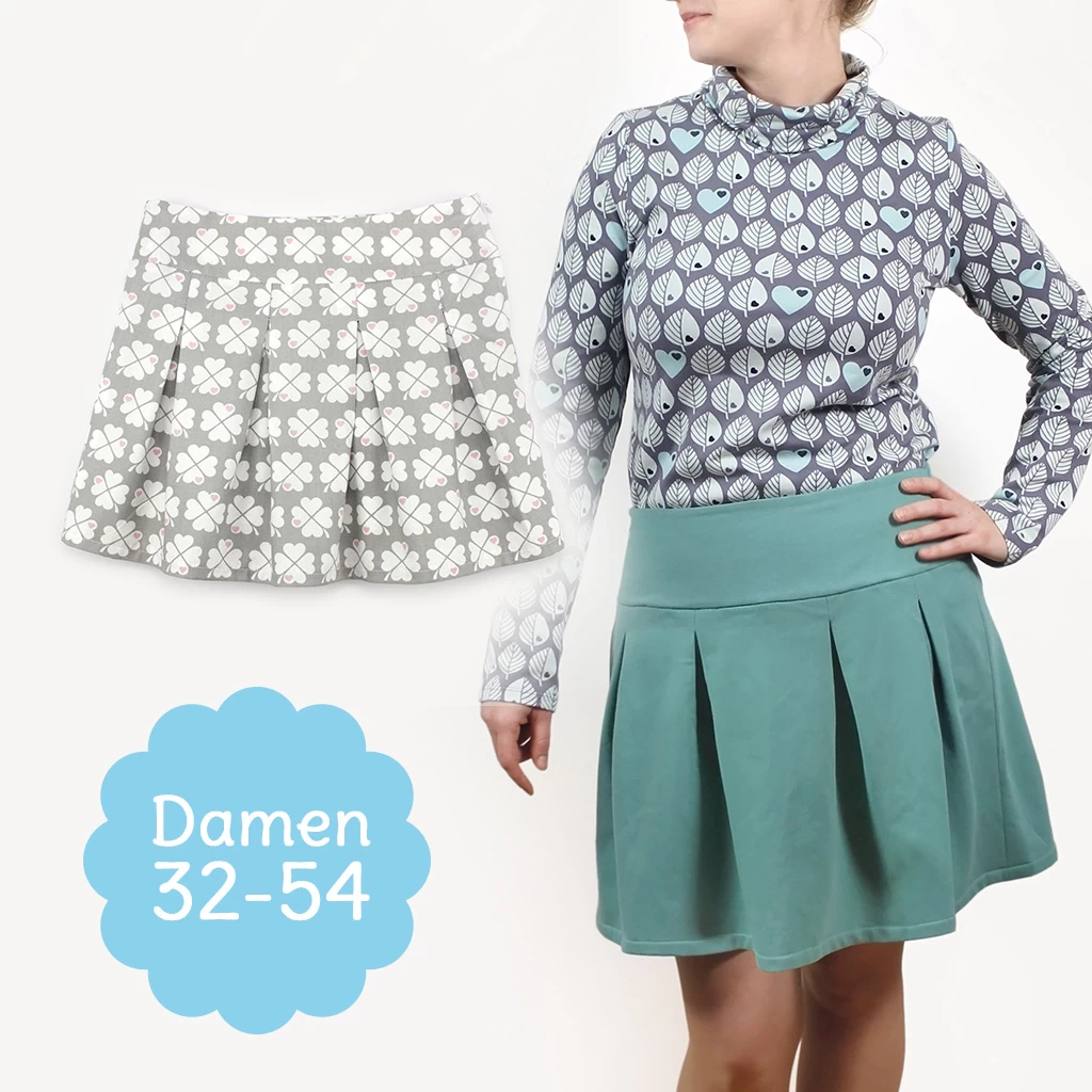 SEWwhat? Schnittmuster Faltenrock "GISELA" Für Damen 1 SEWwhat? Schnittmuster Faltenrock "GISELA" Für Damen