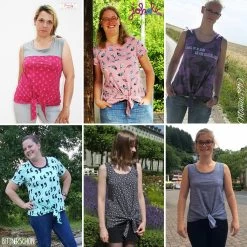Knoten Shirt Anleitung & Schnittmuster "JOLLY" Für Kinder + Damen -Kullaloo schnittmuster knotenshirt jolly kinder und damen probenaehen 2 1