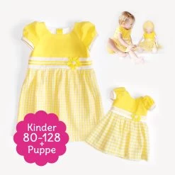 Doppel-Schnittmuster Kleid „SUNNY“ Als Kinder- Und Puppenkleid
