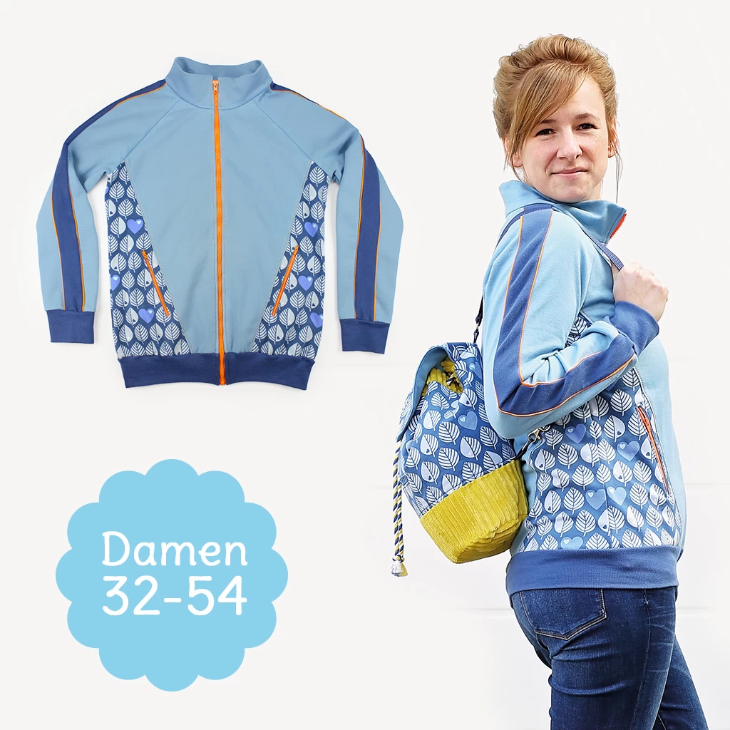 Sweatjacke Nähen Mit Schnittmuster Jacke "BERND" Für Damen 1 Sweatjacke Nähen Mit Schnittmuster Jacke "BERND" Für Damen