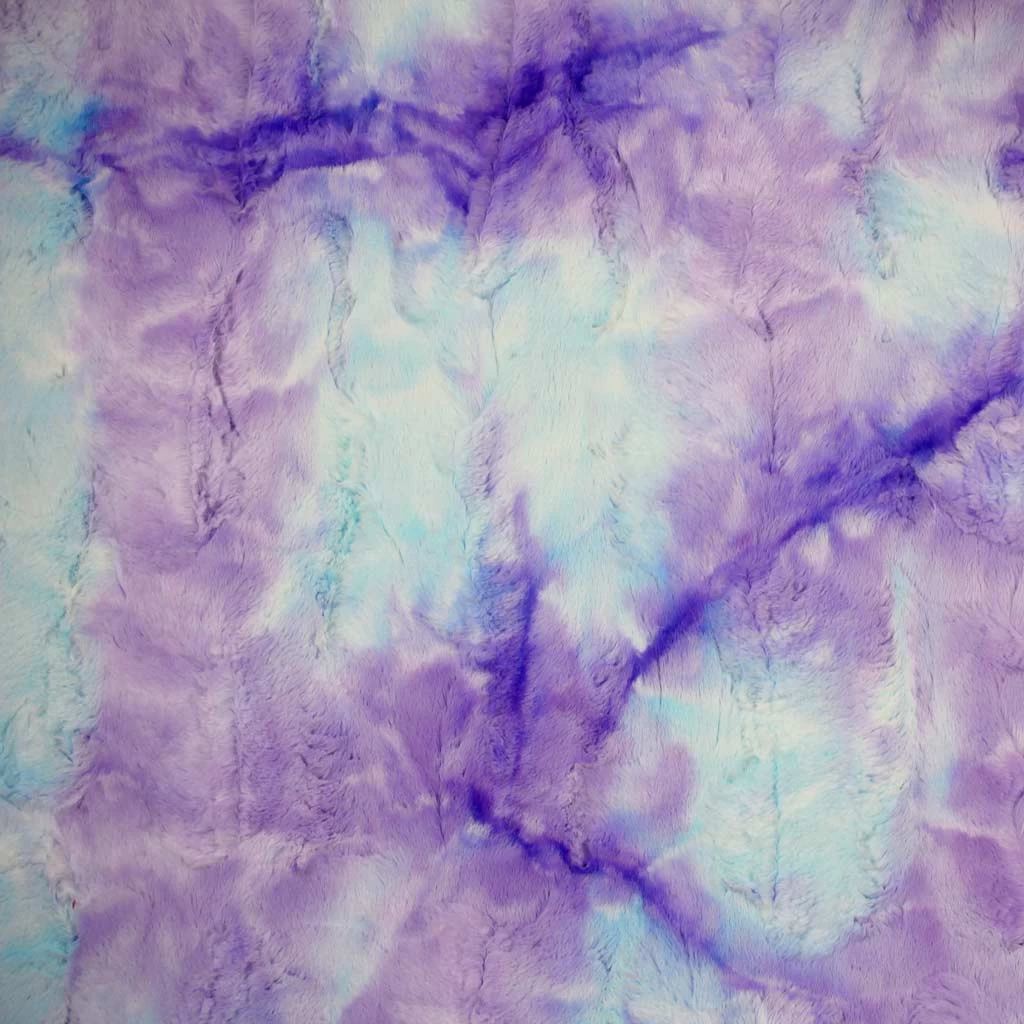 SHANNON Luxe Cuddle® Plüsch Batik Lila / Hellblau (Sorbet Mermaid) – 10 Mm Flor – 0,5m 2 SHANNON Luxe Cuddle® Plüsch Batik Lila / Hellblau (Sorbet Mermaid) – 10 Mm Flor – 0,5m – Bild 2