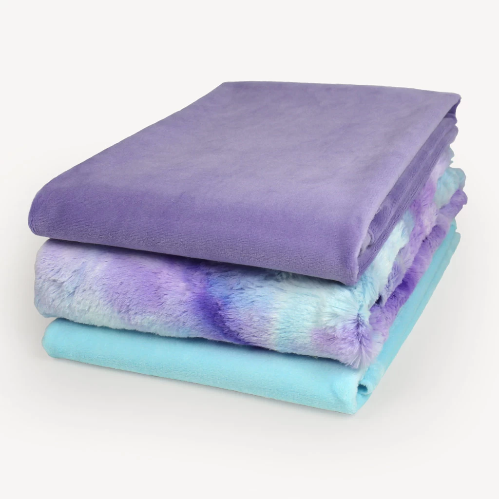 SHANNON Luxe Cuddle® Plüsch Batik Lila / Hellblau (Sorbet Mermaid) – 10 Mm Flor – 0,5m 7 SHANNON Luxe Cuddle® Plüsch Batik Lila / Hellblau (Sorbet Mermaid) – 10 Mm Flor – 0,5m – Bild 7