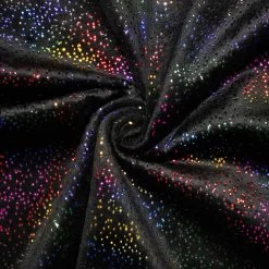 SHANNON Sparkle Cuddle® Glitzer Plüsch Schwarz / Multi – 3 Mm Flor – 0,5m