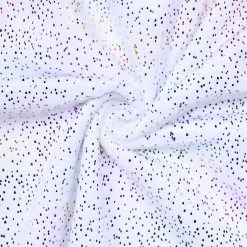 SHANNON Sparkle Cuddle® Glitzer Plüschstoff Weiß / Multi – 3 Mm Flor – 0,5m