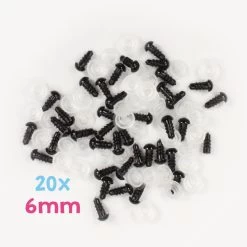 Sicherheitsaugen Schwarz 6 Mm, Set Mit 20 Paar – Go Handmade